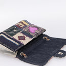 CHANEL Chain Limited Edition Patchwork Bag Denim Blue Silver CC Auth BA15928SM-15