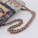 CHANEL Chain Limited Edition Patchwork Bag Denim Blue Silver CC Auth BA15928SM-7