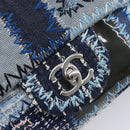 CHANEL Chain Limited Edition Patchwork Bag Denim Blue Silver CC Auth BA15929SM-19