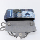 CHANEL Chain Limited Edition Patchwork Bag Denim Blue Silver CC Auth BA15929SM-20