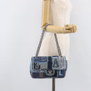 CHANEL Chain Limited Edition Patchwork Bag Denim Blue Silver CC Auth BA15929SM-28