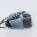 CHANEL Chain Limited Edition Patchwork Bag Denim Blue Silver CC Auth BA15929SM-4