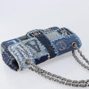 CHANEL Chain Limited Edition Patchwork Bag Denim Blue Silver CC Auth BA15929SM-6