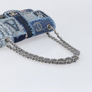 CHANEL Chain Limited Edition Patchwork Bag Denim Blue Silver CC Auth BA15929SM-7