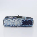 CHANEL Chain Limited Edition Patchwork Bag Denim Blue Silver CC Auth BA15929SM-9