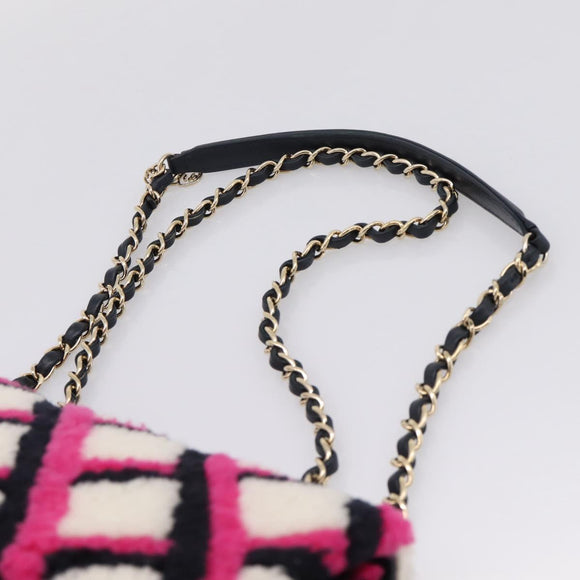 CHANEL Matelasse Chain Shoulder Bag ring Pink Gold CC Auth BA15930SM
