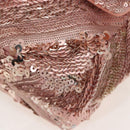 CHANEL Chevron Chain Shoulder Bag Sequin Pink Silver CC Auth BA15931SM-12