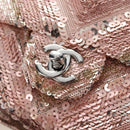 CHANEL Chevron Chain Shoulder Bag Sequin Pink Silver CC Auth BA15931SM-15