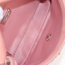 CHANEL Chevron Chain Shoulder Bag Sequin Pink Silver CC Auth BA15931SM-20