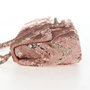 CHANEL Chevron Chain Shoulder Bag Sequin Pink Silver CC Auth BA15931SM-4