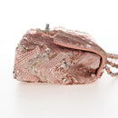 CHANEL Chevron Chain Shoulder Bag Sequin Pink Silver CC Auth BA15931SM-5