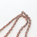 CHANEL Chevron Chain Shoulder Bag Sequin Pink Silver CC Auth BA15931SM-9
