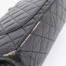 CHANEL Chain Matelasse 2.55 Shoulder Bag Leather Black Silver CC Auth BA15933A-8
