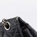 CHANEL Chain Matelasse 2.55 Shoulder Bag Leather Black Silver CC Auth BA15933A-20