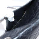 CHANEL Chain Matelasse 2.55 Shoulder Bag Leather Black Silver CC Auth BA15933A-30