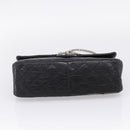 CHANEL Chain Matelasse 2.55 Shoulder Bag Leather Black Silver CC Auth BA15933A-5