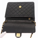 CHANEL Matelasse Chain Shoulder Bag Lamb Skin Black Gold CC Auth BA15934M-16