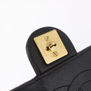 CHANEL Matelasse Chain Shoulder Bag Lamb Skin Black Gold CC Auth BA15934M-19