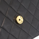 CHANEL Matelasse Chain Shoulder Bag Lamb Skin Black Gold CC Auth BA15934M-20