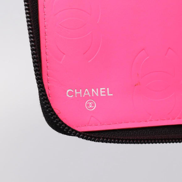 CHANEL Matelasse Cambon Line Long Wallet Leather Black Silver CC Auth BA15935A