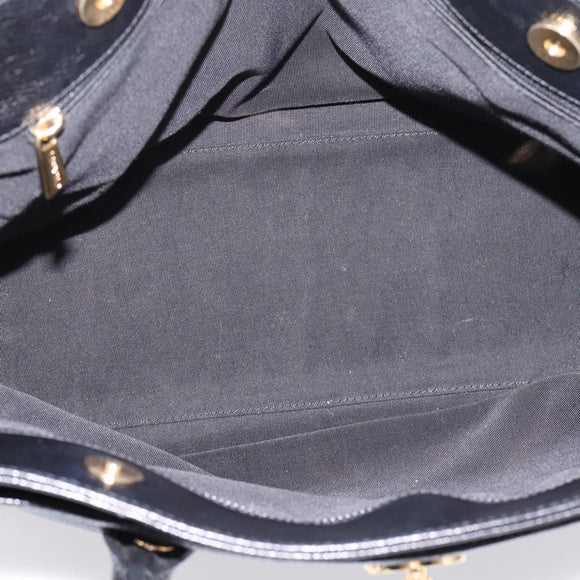 CHANEL Hand Bag Caviar Skin Black Gold CC Auth BA15936SAM