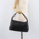 CHANEL Chain Shoulder Bag Caviar Skin Black Gold CC Auth BA15937M-22