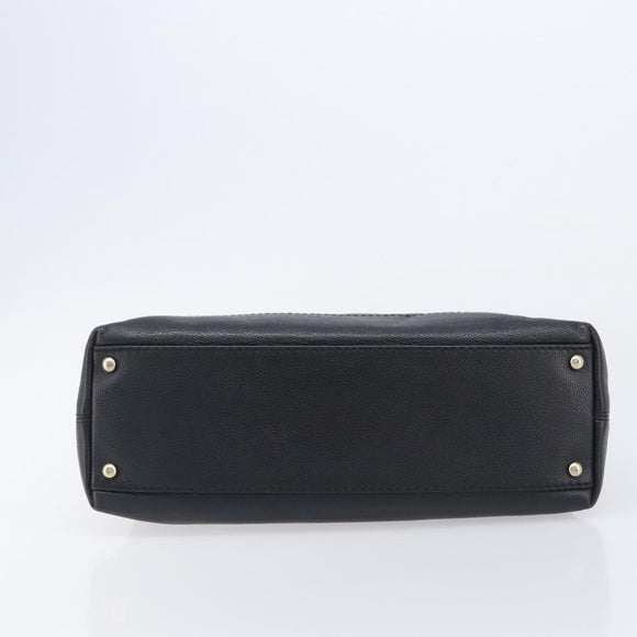 CHANEL Chain Shoulder Bag Caviar Skin Black Gold CC Auth BA15937M