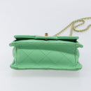 CHANEL Mini Matelasse 18 Chain Bag Caviar Skin Green Gold CC Auth BA15938SAM-10