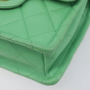 CHANEL Mini Matelasse 18 Chain Bag Caviar Skin Green Gold CC Auth BA15938SAM-11