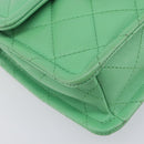 CHANEL Mini Matelasse 18 Chain Bag Caviar Skin Green Gold CC Auth BA15938SAM-12