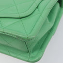 CHANEL Mini Matelasse 18 Chain Bag Caviar Skin Green Gold CC Auth BA15938SAM-13