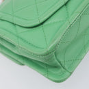 CHANEL Mini Matelasse 18 Chain Bag Caviar Skin Green Gold CC Auth BA15938SAM-14