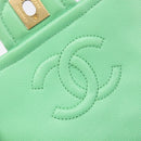 CHANEL Mini Matelasse 18 Chain Bag Caviar Skin Green Gold CC Auth BA15938SAM-19
