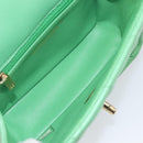CHANEL Mini Matelasse 18 Chain Bag Caviar Skin Green Gold CC Auth BA15938SAM-21