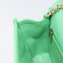 CHANEL Mini Matelasse 18 Chain Bag Caviar Skin Green Gold CC Auth BA15938SAM-24
