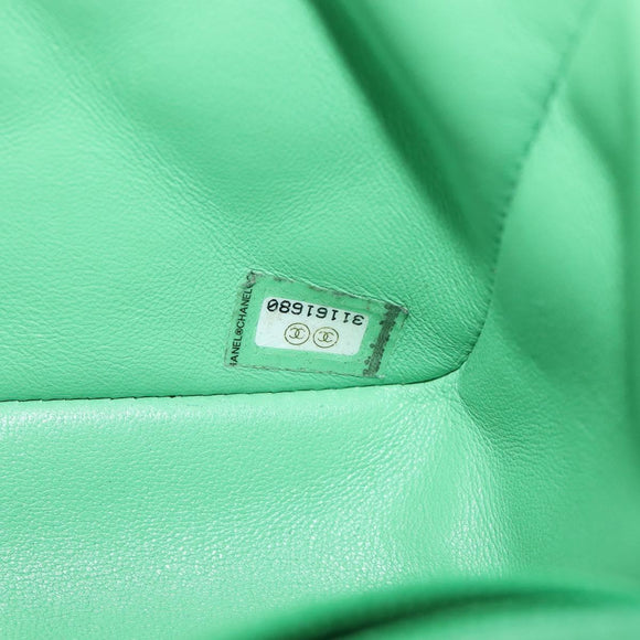 CHANEL Mini Matelasse 18 Chain Bag Caviar Skin Green Gold CC Auth BA15938SAM