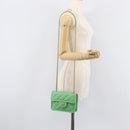 CHANEL Mini Matelasse 18 Chain Bag Caviar Skin Green Gold CC Auth BA15938SAM-29
