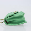 CHANEL Mini Matelasse 18 Chain Bag Caviar Skin Green Gold CC Auth BA15938SAM-5