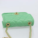 CHANEL Mini Matelasse 18 Chain Bag Caviar Skin Green Gold CC Auth BA15938SAM-6