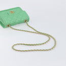 CHANEL Mini Matelasse 18 Chain Bag Caviar Skin Green Gold CC Auth BA15938SAM-7