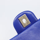 CHANEL Mini Matelasse 20 Chain Bag Lamb Skin Blue Gold CC Auth BA15939SAM-18