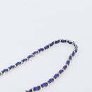 CHANEL Mini Matelasse 20 Chain Bag Lamb Skin Blue Gold CC Auth BA15939SAM-9