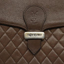 SAINT LAURENT Shoulder Bag Leather Brown Gold Auth BA1594-17