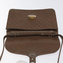 SAINT LAURENT Shoulder Bag Leather Brown Gold Auth BA1594-10