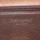 SAINT LAURENT Shoulder Bag Leather Brown Gold Auth BA1594-18