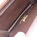 SAINT LAURENT Shoulder Bag Leather Brown Gold Auth BA1594-11