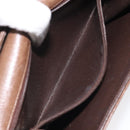 SAINT LAURENT Shoulder Bag Leather Brown Gold Auth BA1594-12