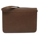 SAINT LAURENT Shoulder Bag Leather Brown Gold Auth BA1594-2