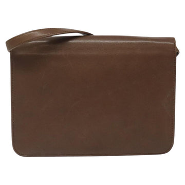 SAINT LAURENT Shoulder Bag Leather Brown Gold Auth BA1594 - 0