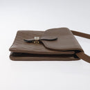 SAINT LAURENT Shoulder Bag Leather Brown Gold Auth BA1594-3